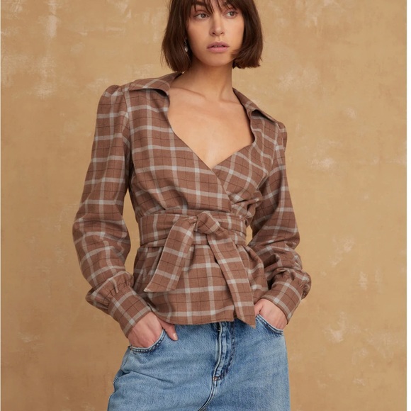 Marissa Webb Mia Lightweight Flannel Wrap Top - Picture 3 of 11